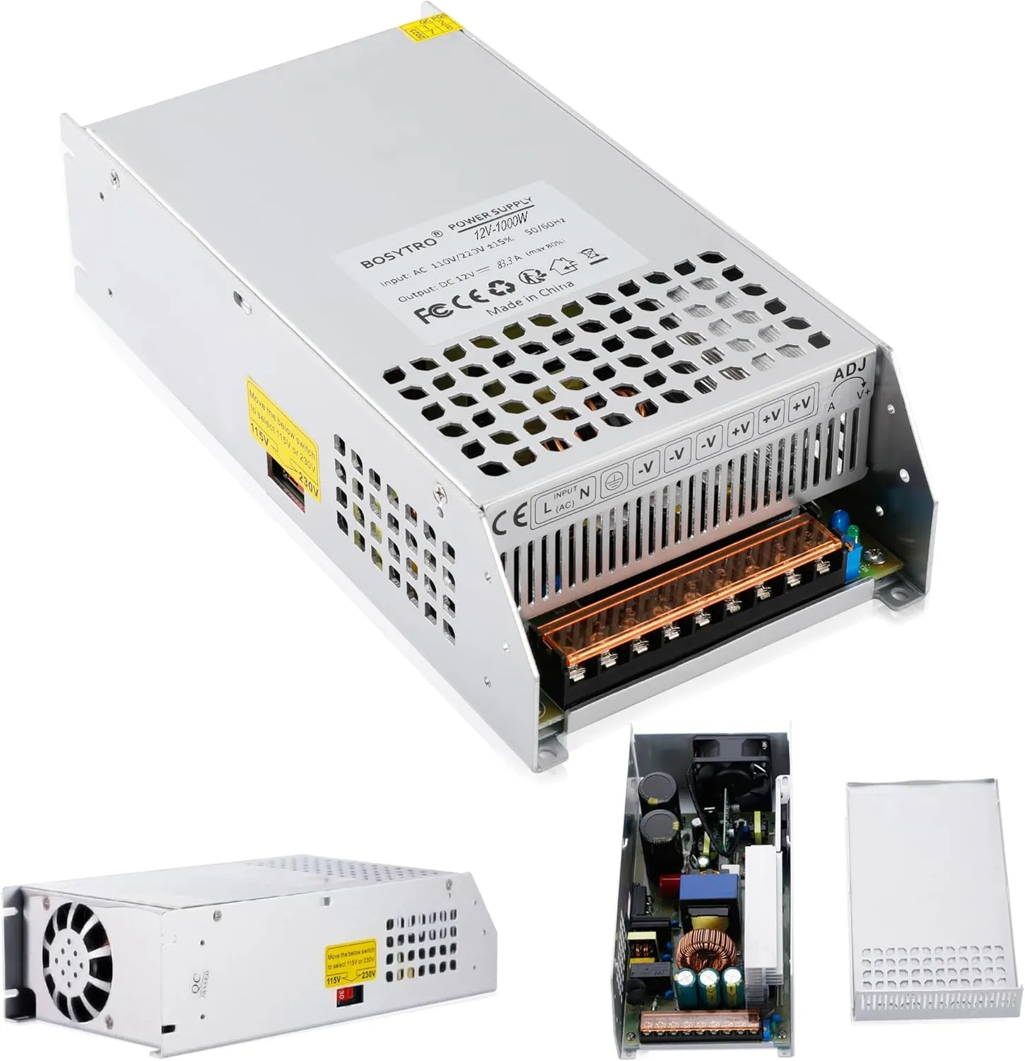 DC 12V 83.3A 1000W Switching Power Supply SMPS AC 110V / 220V-DC 12V Transformer Adapter, for Advertising Signs, CCTV Camera Security System,Computer Project of Industrial Power Supplies