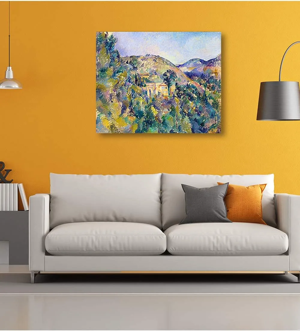 DECORARTS View of the Domaine Saint Joseph by Paul Cezanne Classic Art Reproduction. Giclee Canvas Prints Wall Art for Home Decor 30x24x1.5