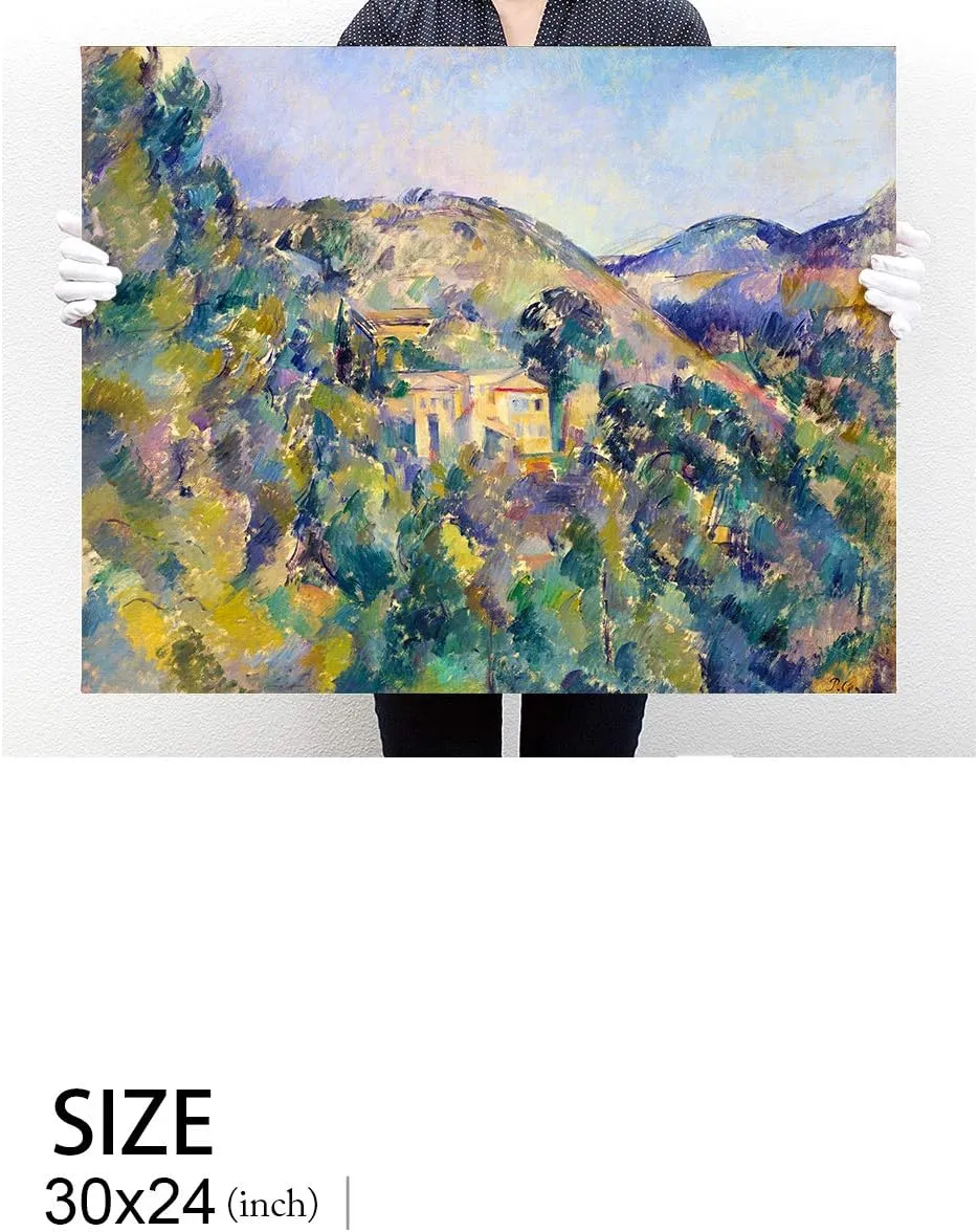 DECORARTS View of the Domaine Saint Joseph by Paul Cezanne Classic Art Reproduction. Giclee Canvas Prints Wall Art for Home Decor 30x24x1.5