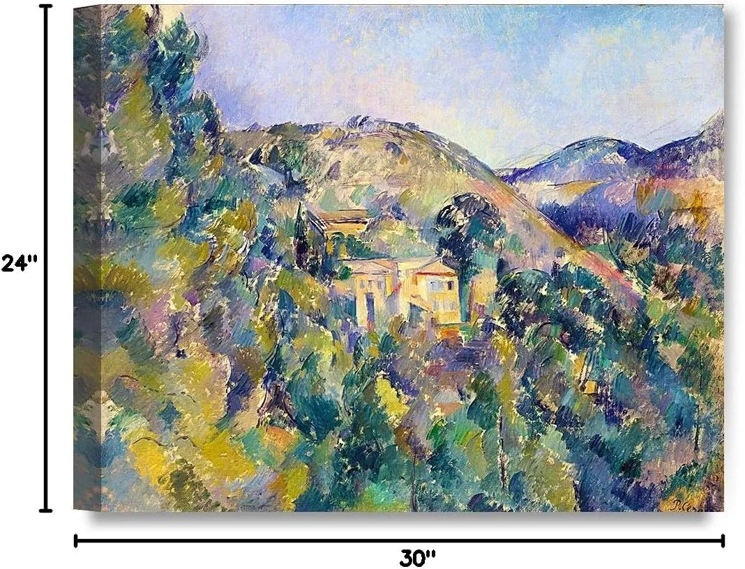 DECORARTS View of the Domaine Saint Joseph by Paul Cezanne Classic Art Reproduction. Giclee Canvas Prints Wall Art for Home Decor 30x24x1.5