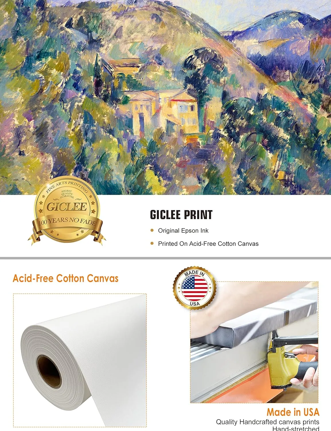 DECORARTS View of the Domaine Saint Joseph by Paul Cezanne Classic Art Reproduction. Giclee Canvas Prints Wall Art for Home Decor 30x24x1.5