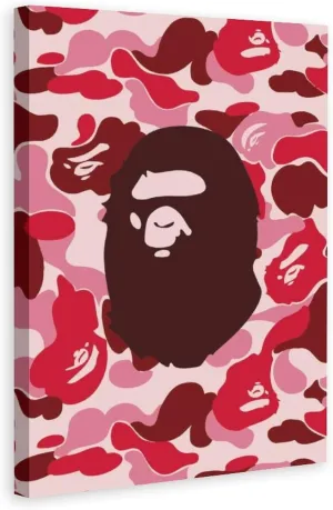 DecoVista Bape Camo Monkey Hypebeast Room Aesthetic Posters, Canvas Prints, Wall Art for Bedroom, Office, And Gift Decoration 12x18inchs(30x45cm)