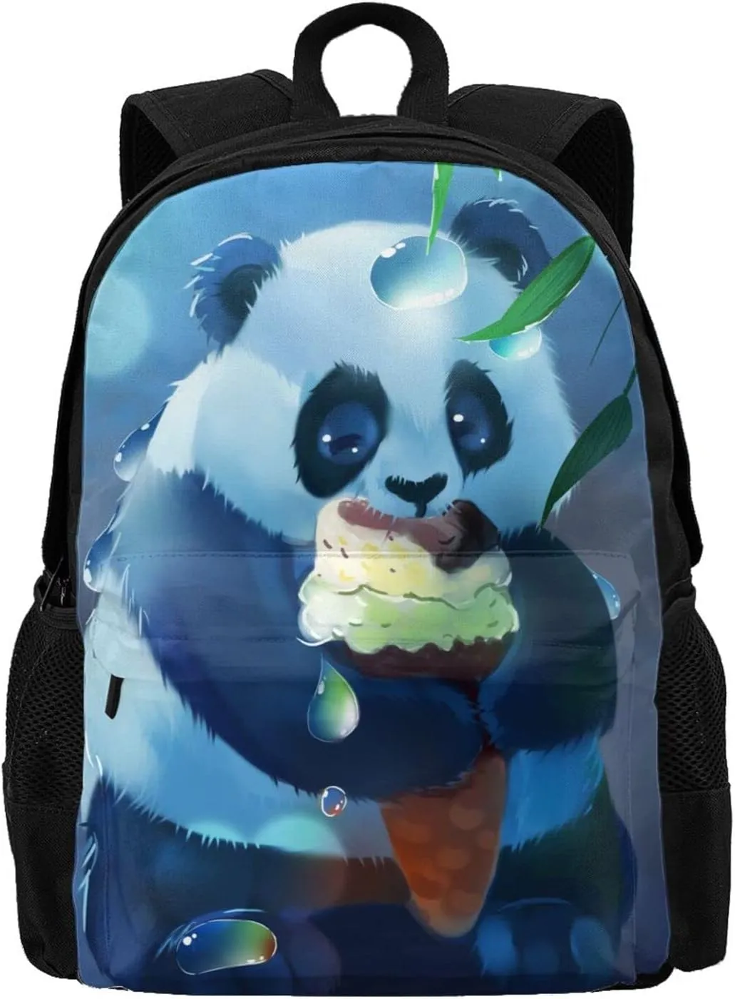 Delerain Panda Ice Cream Kids Backpack School Book Bag Travel Daypack Shoulder Bag 17 Inch Plus Lightweight Laptop Bag For 1-6th Grade Boys Girls Back To School