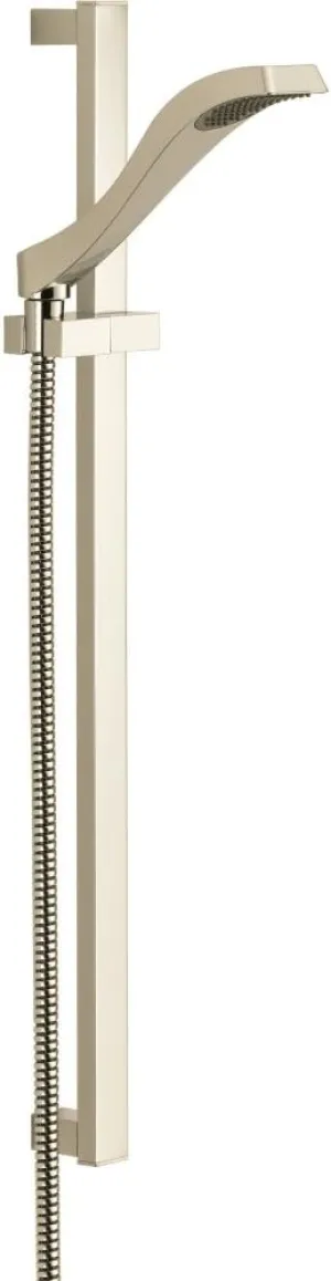 Delta Faucet Dryden Single-Spray Touch-Clean Wall-Mount Slide Bar Hand Held Shower with Hose, Polished Nickel 57051-PN 25.75 x 1.63 x 5.38 inches