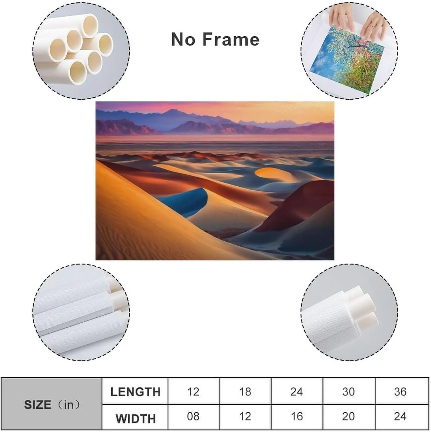 Desert Dunes Landscape Canvas Painting Posters And Prints Wall Art Pictures for Living Room Bedroom Decor 16x24inch(40x60cm) Unframe-style