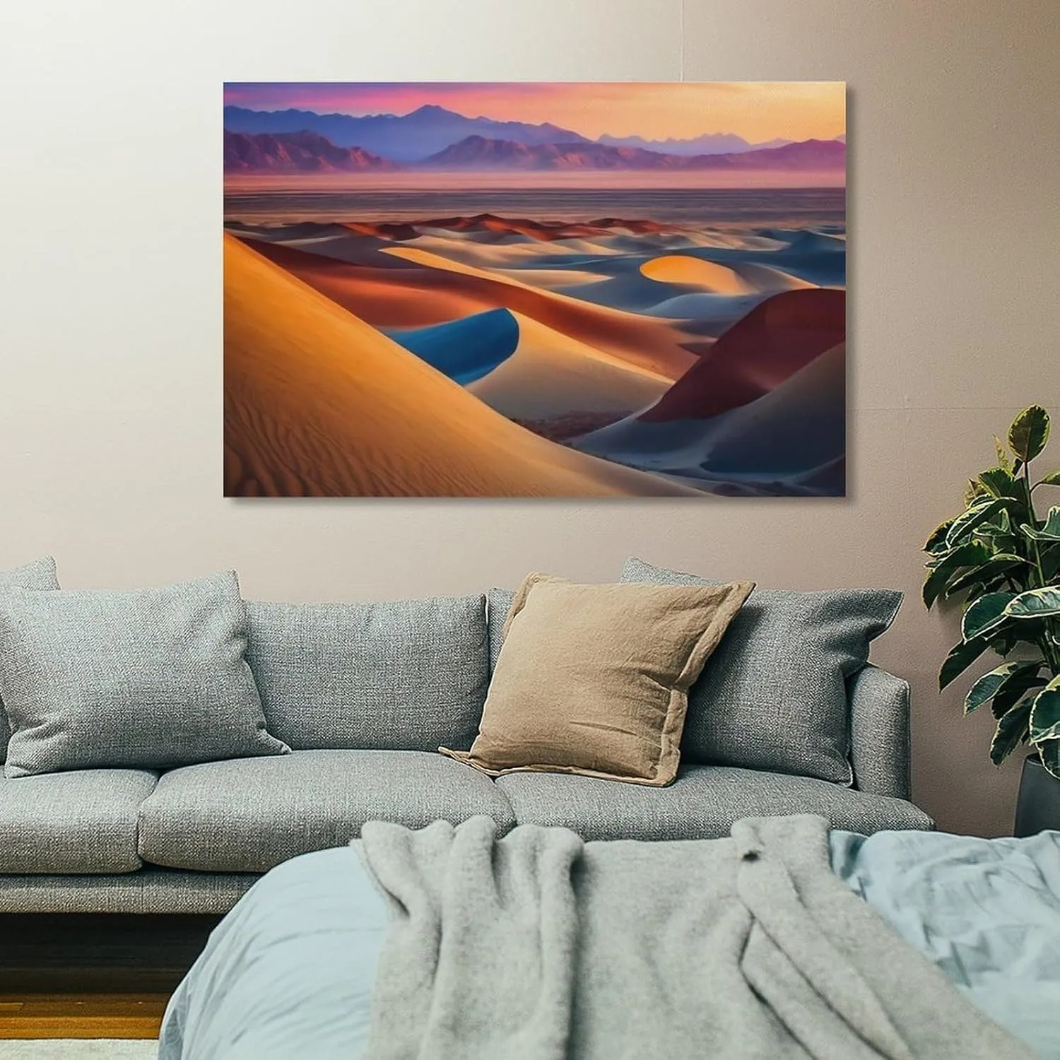 Desert Dunes Landscape Canvas Painting Posters And Prints Wall Art Pictures for Living Room Bedroom Decor 16x24inch(40x60cm) Unframe-style