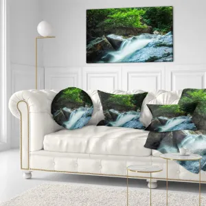 Designart PT11593-40-20 Water Slide Over The Moss-Landscape Art Canvas Print-40X20, 40x20