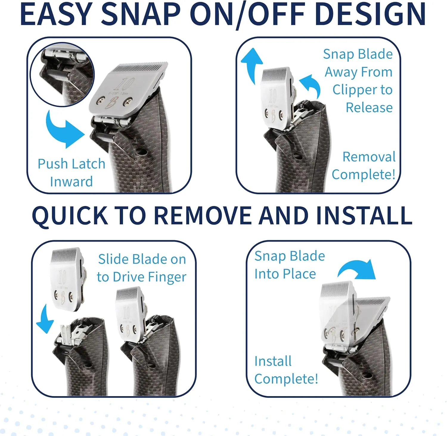Detachable A Series 1 HT Clipper Blades for Dog Grooming Cut Length 1" - 25mm Japanese Carbonized Steel Dog Clipper Blades-Dog Grooming Blade Compatible A5 Series Clippers for Dog(1HT)
