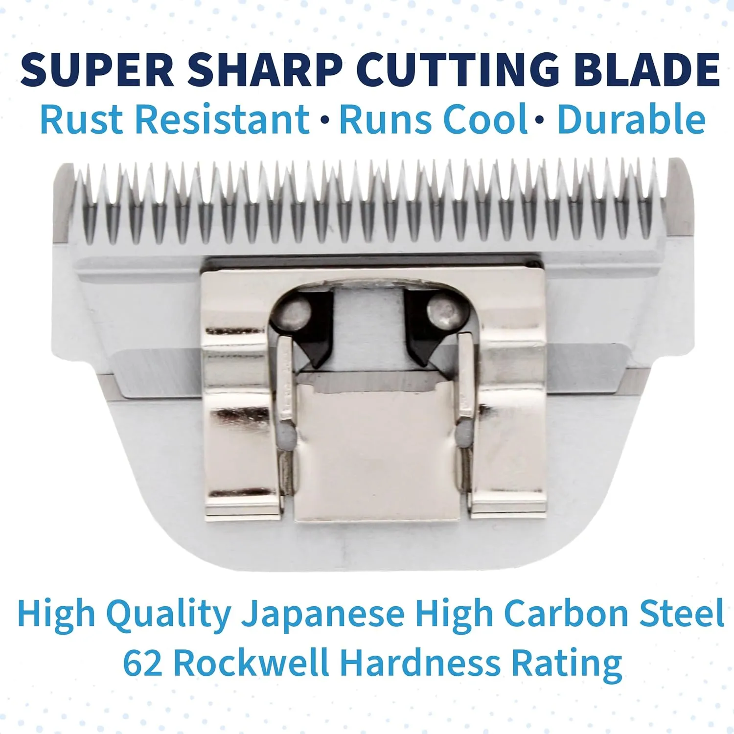 Detachable A Series 3 Wide Blade Dog Grooming Cut Length 1/2" / 13mm Japanese Carbonized Steel Dog Grooming Blades (Compatible A5 Series Clippers for Dogs Horses(B3FW)