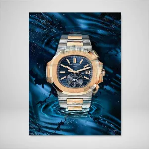 DEVICI Patek Philippe Nautilus Two-Tone inspired Patek Philippe Stretched Canvas Wall Art - Motivational Wall Art Patek Philippe Watches For Men Wall Decor Inspirational Wall Art Posters & Prints