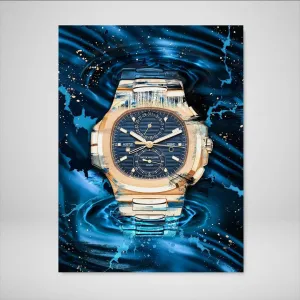 DEVICI Wall Decoration Picture for Living Room and Positive Quote - Patek Philippe Nautilus Two-Tone - Motivational Picture Wall Decoration