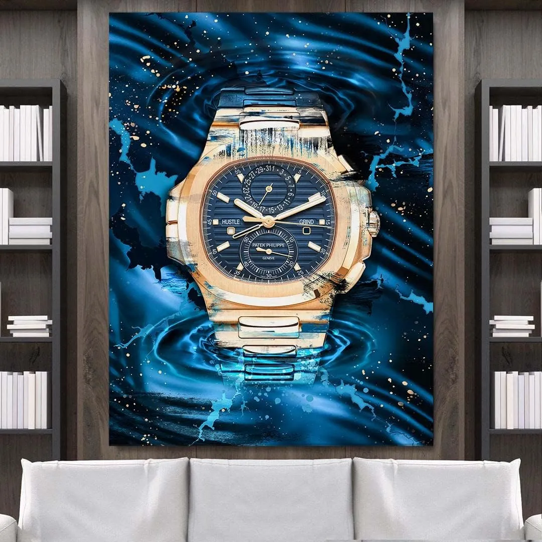 DEVICI Wall Decoration Picture for Living Room and Positive Quote - Patek Philippe Nautilus Two-Tone - Motivational Picture Wall Decoration