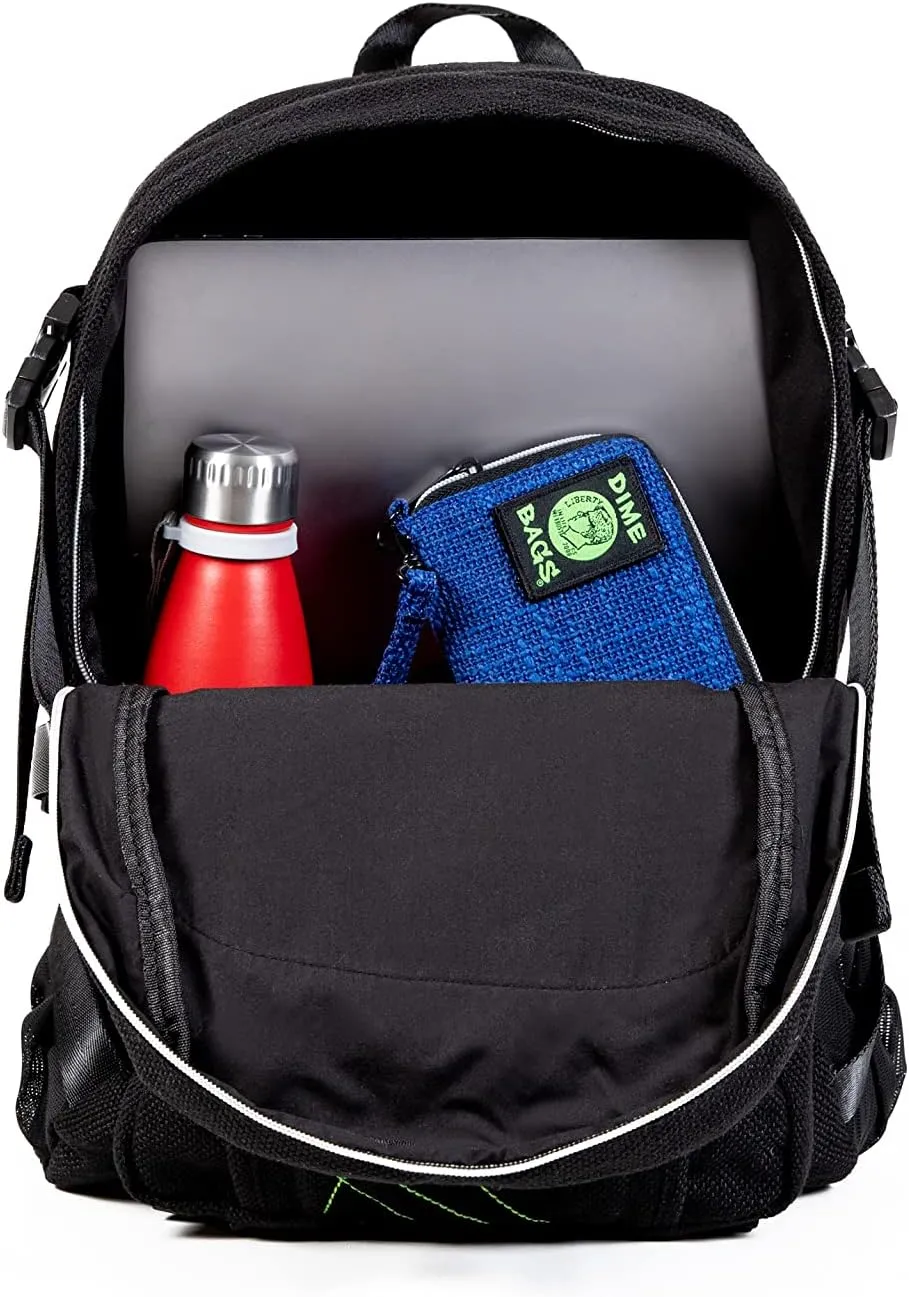 DIME BAGS - Classic Backpack - Backpack for All Genders - Includes & Airtight (Hemp Material, Black)