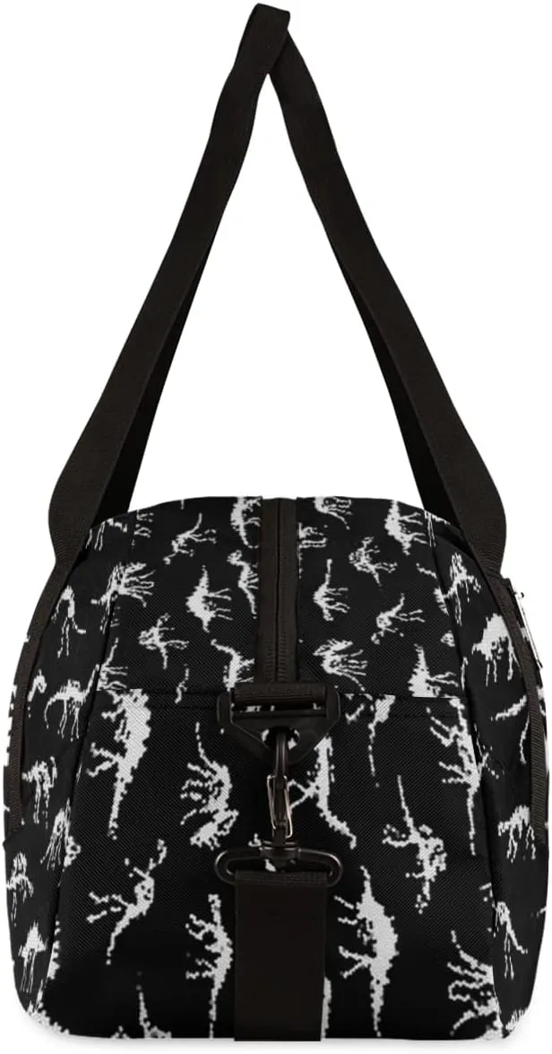 Dinosaur Skull Personalized Kids Duffel Bag for Girls Boys, Dinosaur Debris Custom Dance Bag Overnight Small Duffel Bag Carry On Weekend Sports Travel Bag for School Practice Gymnastics Ballet