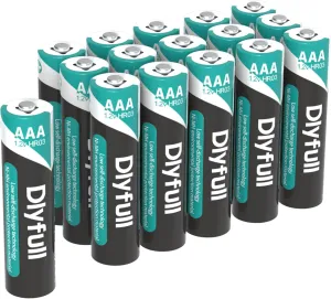 DLYFULL 16 Pack Rechargeable AAA Batteries with Low Self Discharge, 1100mAh High Capacity 1.2V NiMH Triple A Battery Precharged