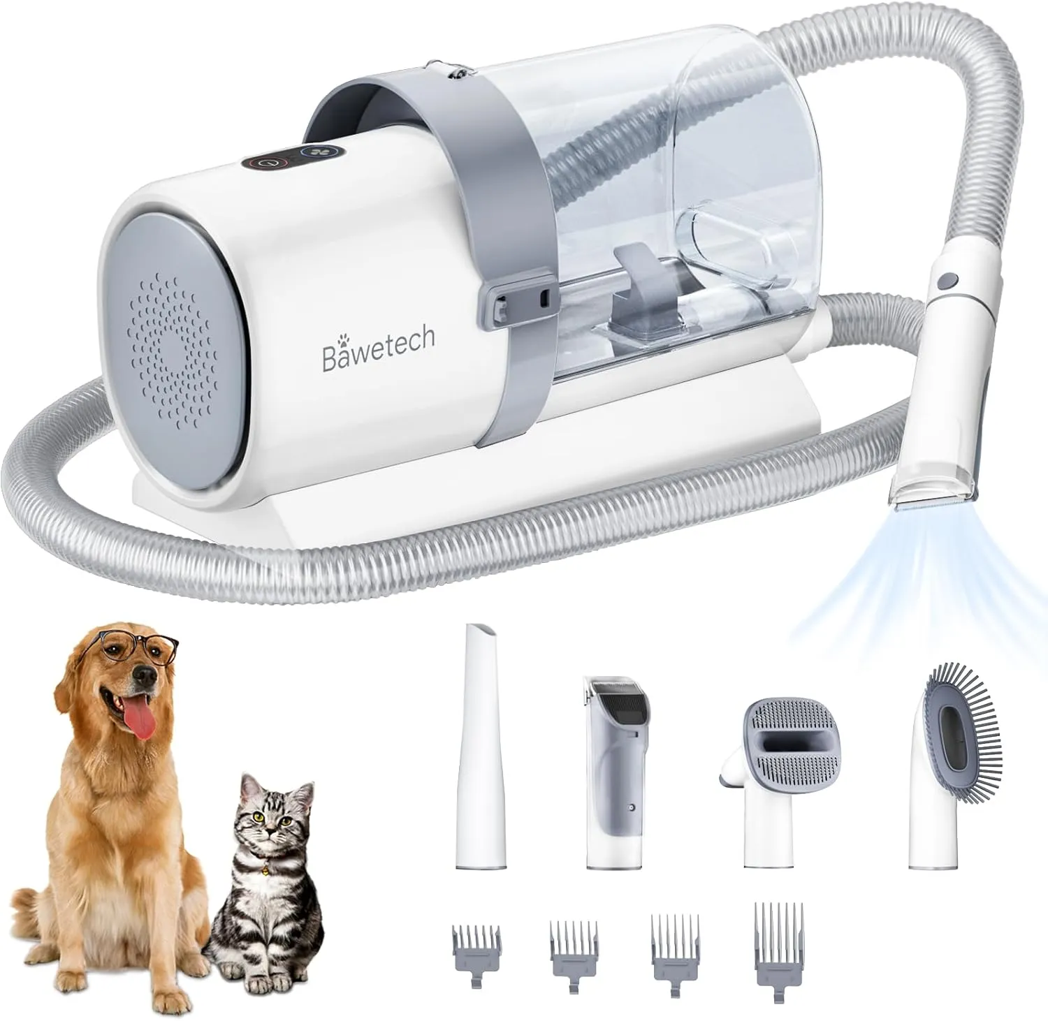 Dog Grooming Vacuum, 2.5L Large Capacity Grooming Kit, 10000PA Powerful Suction 99% Pet Hair, 5 Tools, Low Noise Pet Vacuum Dog Hair Remover for Home Cleaning