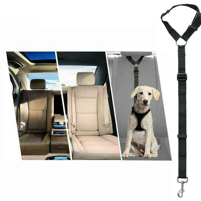 Dog Pet Safety Seat Belt Clip For Car Vehicle Seatbelt Adjustable Harness Lead