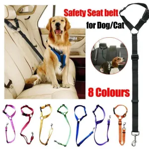 Dog Pet Safety Seat Belt Clip For Car Vehicle Seatbelt Adjustable Harness Lead