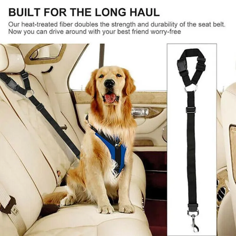 Dog Pet Safety Seat Belt Clip For Car Vehicle Seatbelt Adjustable Harness Lead