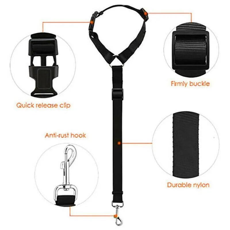 Dog Pet Safety Seat Belt Clip For Car Vehicle Seatbelt Adjustable Harness Lead