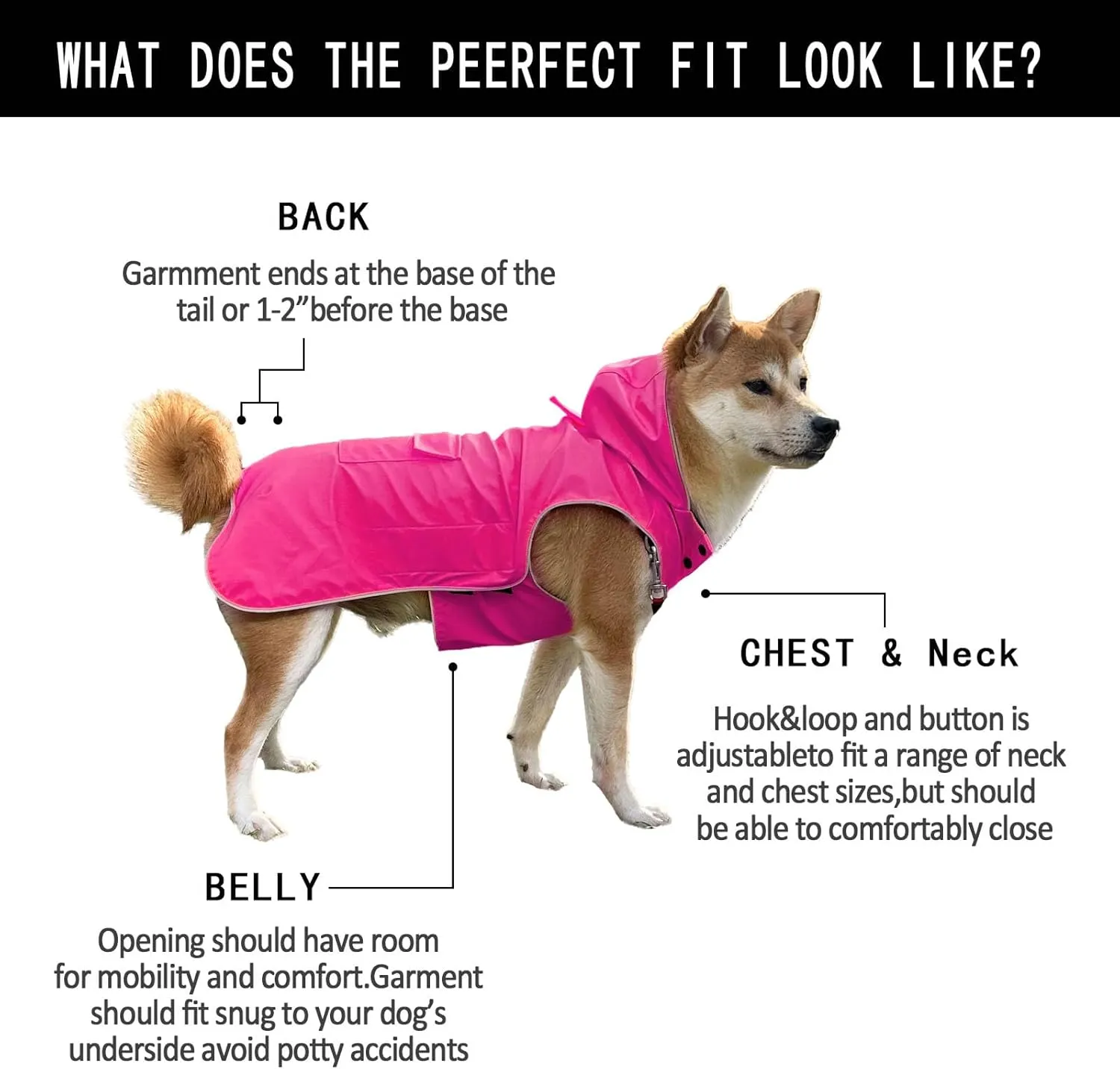 Dog Raincoat Waterproof Reflective Jacket – Lightweight Hooded Poncho with Adjustable Belly Strap & Leash Hole – Rain Slicker Coat for 2XSmall-5XLarge Dogs – Easy to Wear(Pink, XXXX-Large)