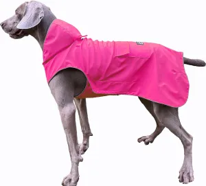 Dog Raincoat Waterproof Reflective Jacket – Lightweight Hooded Poncho with Adjustable Belly Strap & Leash Hole – Rain Slicker Coat for 2XSmall-5XLarge Dogs – Easy to Wear(Pink, XXXX-Large)
