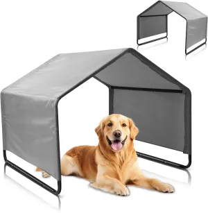 Dog Tent, Sun Protection Windproof Pet Tent for Dogs, Waterproof Dog Shade Shelter, 49x49x43in Outdoor Dogs Shade Canopy Camping Tent for Pets, Cats, Livestock (Grey, 49x49x43in)