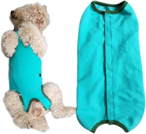 Dog’s Recovery Suit Post Surgery Shirt for Puppy, Wound Protective Clothes for Little Animals(Blue-s)