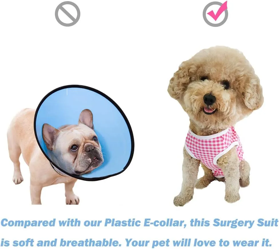 Dog’s Recovery Suit Post Surgery Shirt for Puppy, Wound Protective Clothes for Little Animals(Blue-s)