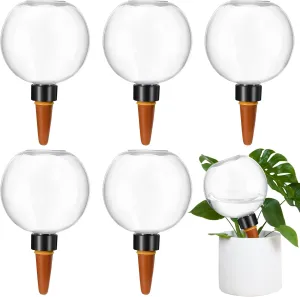 Domensi 6 Pcs Watering Globes Automatic Plastic Self Planter Insert 17 oz for Indoor Garden Drip Irrigation Plant Watering Devices with Slow Release Control