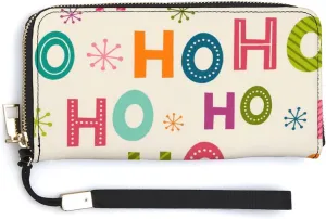 Donnapink Long Clutch Wallet, Long Handbag with Wristlet Strap, PU Leather Zip Purse