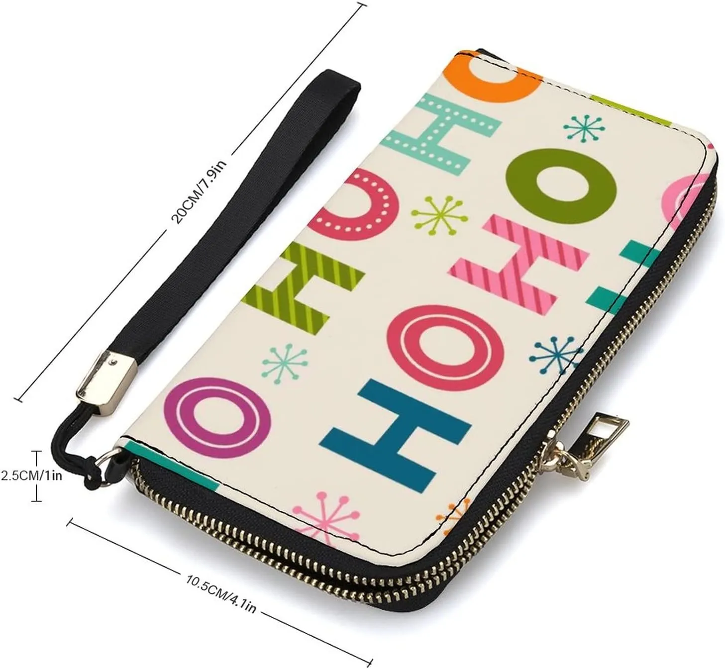 Donnapink Long Clutch Wallet, Long Handbag with Wristlet Strap, PU Leather Zip Purse