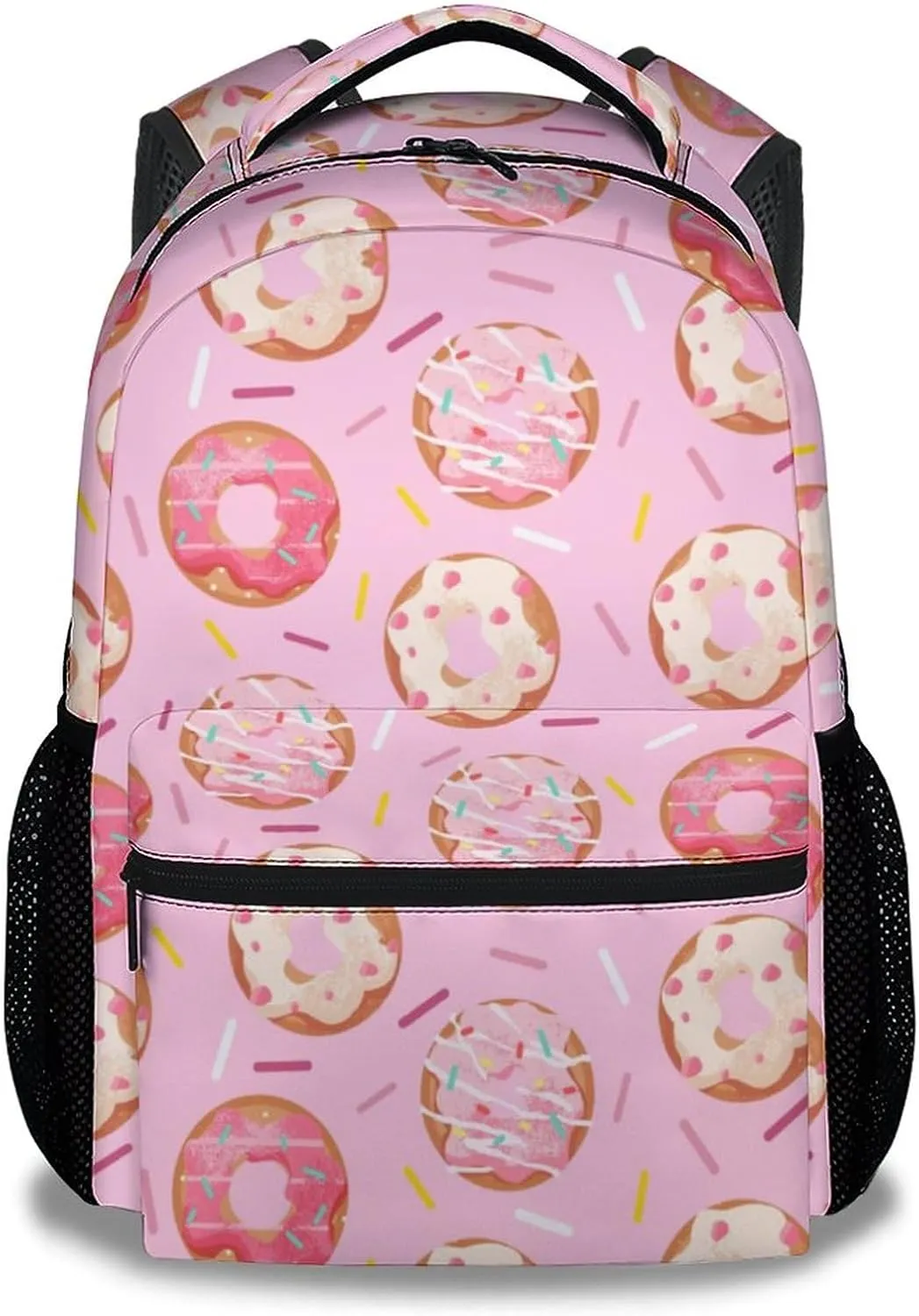 Donut Backpacks for Girls - 16 Inch Cute Backpack for School - Pink, Large Capacity, Durable, Lightweight Bookbag for Kids Travel