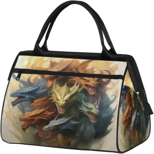 Dragon Painting Travel Duffle Bag, Waterproof Duffel Bag Weekender Overnight Carry On Bag Lightweight Sport Gym Bag for Men Women