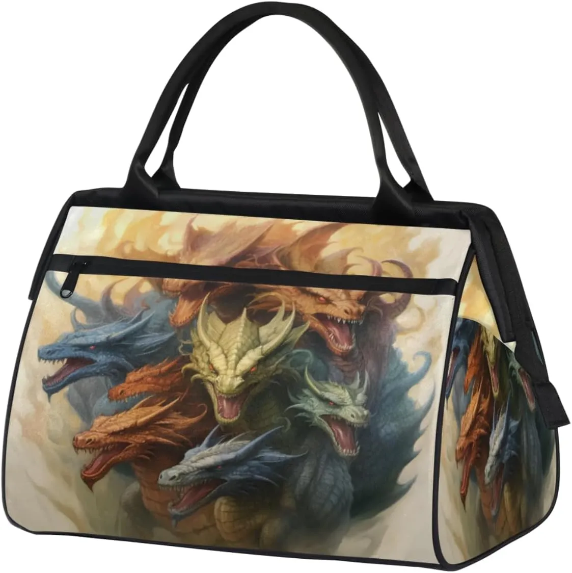 Dragon Painting Travel Duffle Bag, Waterproof Duffel Bag Weekender Overnight Carry On Bag Lightweight Sport Gym Bag for Men Women