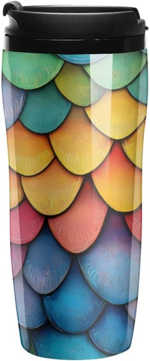 Dragon Scale Coffee Mug with Lid Portable Tumbler Water Bottle for Travel Business 350ml