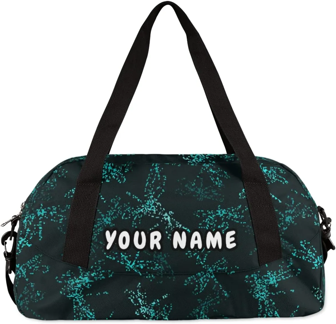 Dragonfly Print Personalized Kids Duffel Bag for Girls Boys, Dragonfly Debris Custom Dance Bag Overnight Small Duffel Bag Carry On Weekend Sports Travel Bag for School Practice Gymnastics Ballet