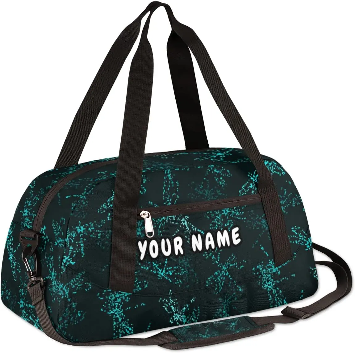 Dragonfly Print Personalized Kids Duffel Bag for Girls Boys, Dragonfly Debris Custom Dance Bag Overnight Small Duffel Bag Carry On Weekend Sports Travel Bag for School Practice Gymnastics Ballet