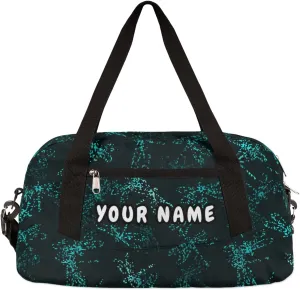 Dragonfly Print Personalized Kids Duffel Bag for Girls Boys, Dragonfly Debris Custom Dance Bag Overnight Small Duffel Bag Carry On Weekend Sports Travel Bag for School Practice Gymnastics Ballet