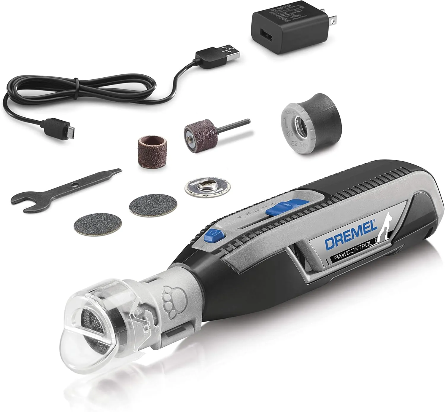 Dremel PawControl Dog Nail Grinder and Trimmer- Pet Grooming Tool Kit & Rechargeable Claw Grooming Kit for Dogs, Cats, and Small Animals & Lock Pet Nail Grooming Sanding Discs