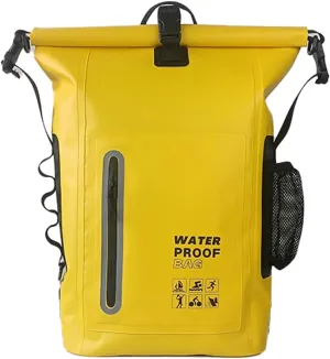 Dry Bag Waterproof 25L-Floating&Lightweight Dry Sack for Women Waterproof Backpack for Kayaking, Boating, Fishing, Swimming, Camping, Hiking-Roll-Top Seal&Adjustable Shoulder Straps (Yellow)