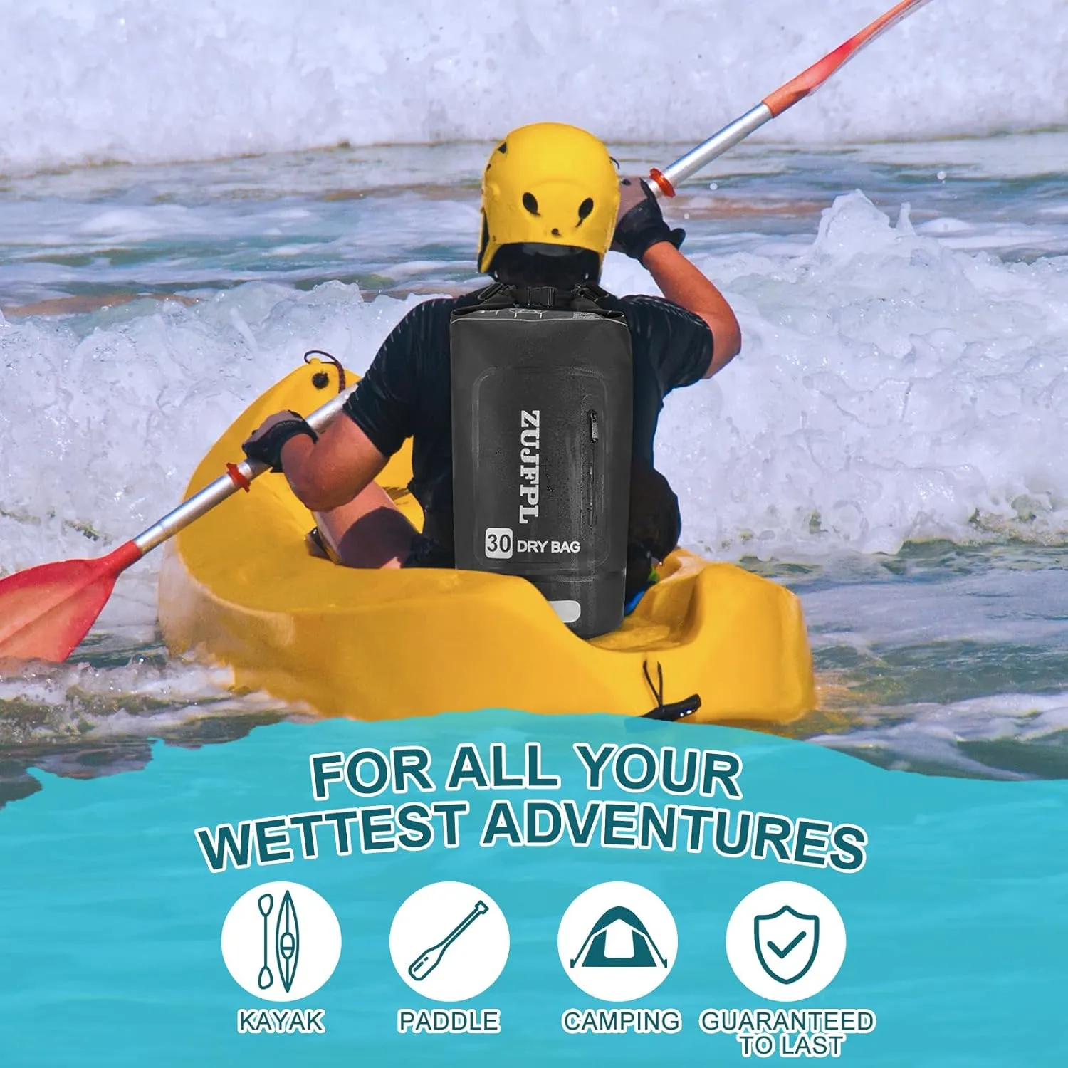 Dry Bag Waterproof Floating Backpack 10L/20L/30L,Waterproof Bag for Women Men,Roll Top Dry Compression Sack Keeps Gear Dry for Boating, Kayaking, Surfing, Rafting and Fishing (black, 20L)