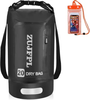 Dry Bag Waterproof Floating Backpack 10L/20L/30L,Waterproof Bag for Women Men,Roll Top Dry Compression Sack Keeps Gear Dry for Boating, Kayaking, Surfing, Rafting and Fishing (black, 20L)