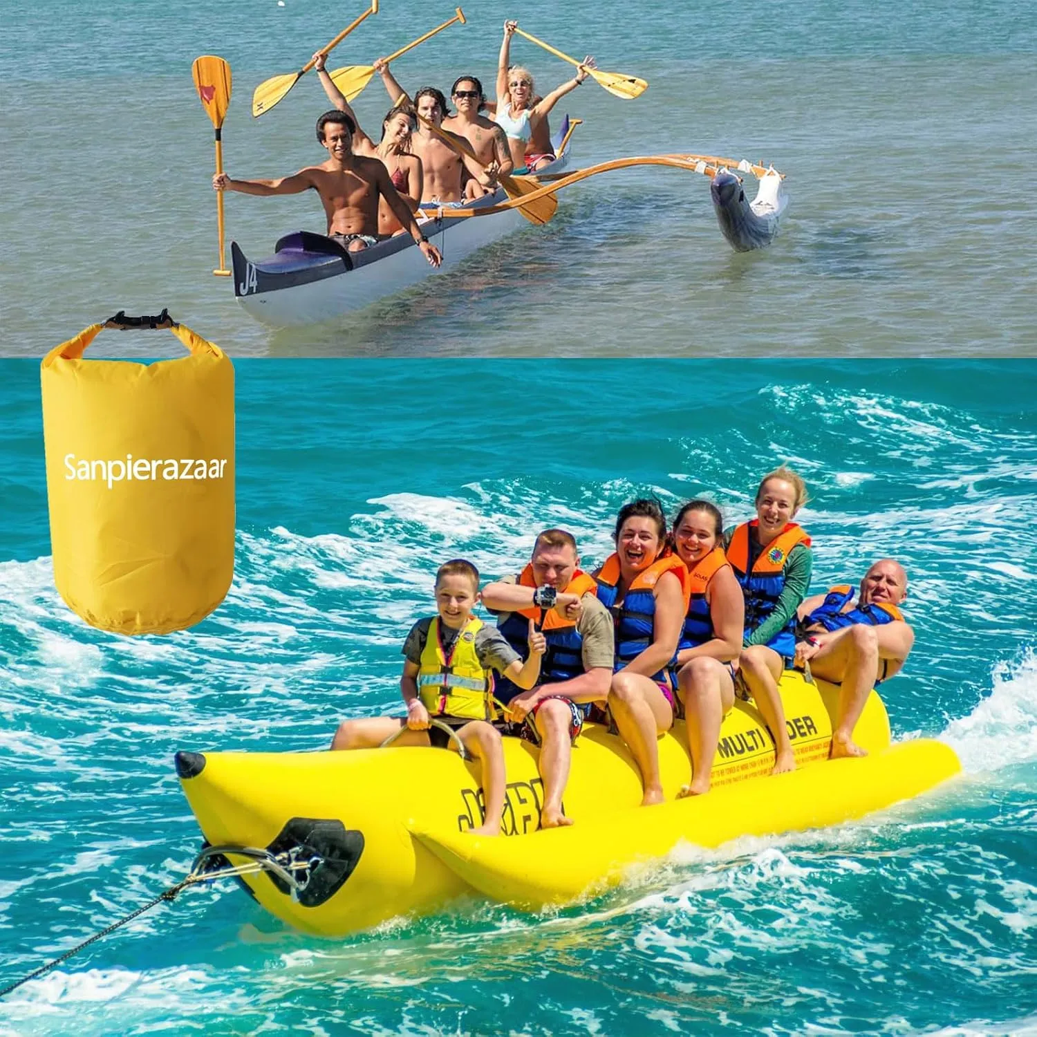 Dry Bags Waterproof, Ultralight Dry Sack, 10L/20L/40L/70L Waterproof Bags,Roll Top Sack for Kayaking, Beach, Rafting, Boating, Hiking, Camping,Swimming (Yellow, 70L)