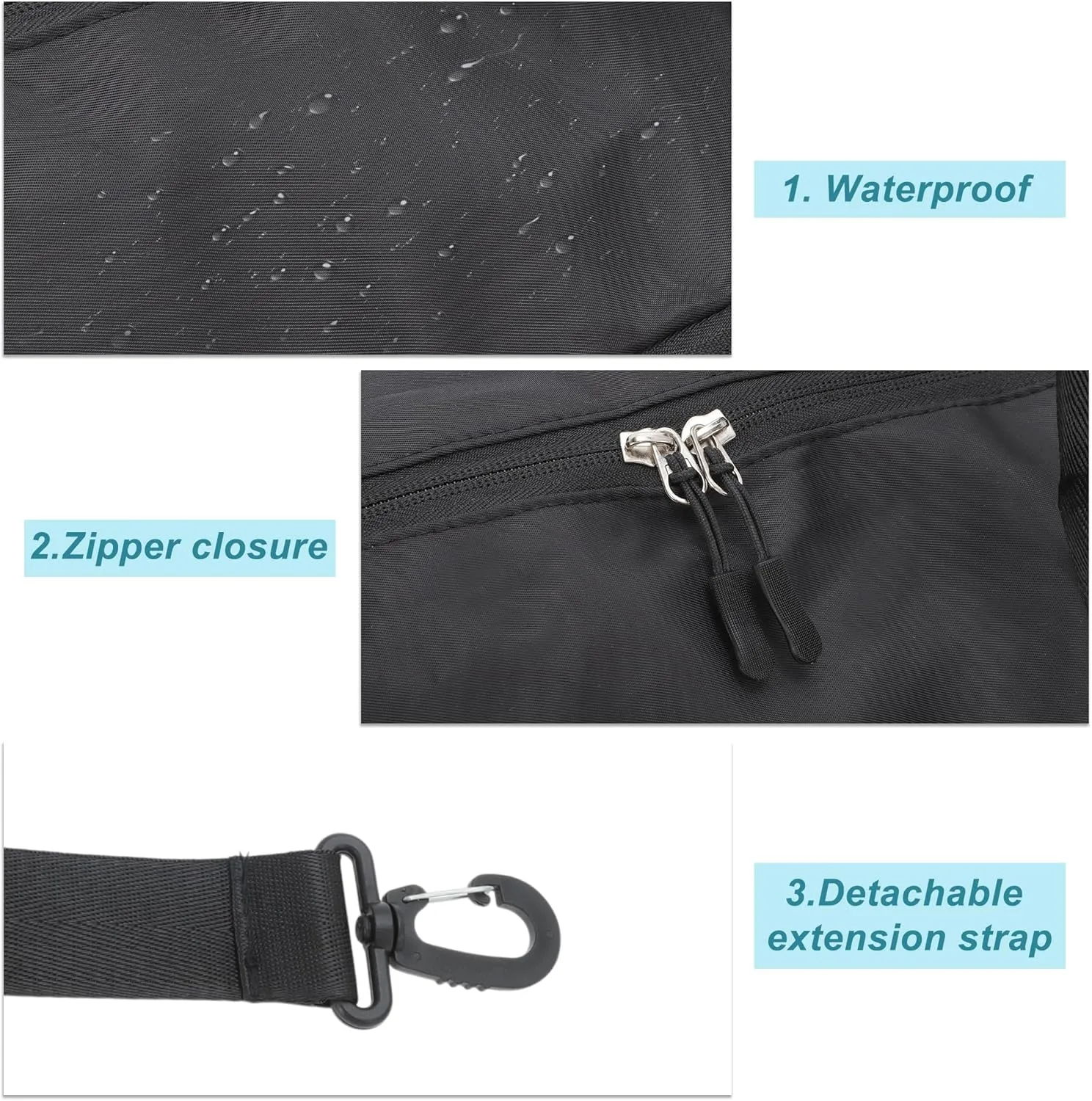 Duffle Bag for Travel, Water Resistant Gym Bag with Wet Pocket, Travel Duffle Bags, Carry on Weekenders Bags with Shoe Compartment, Black