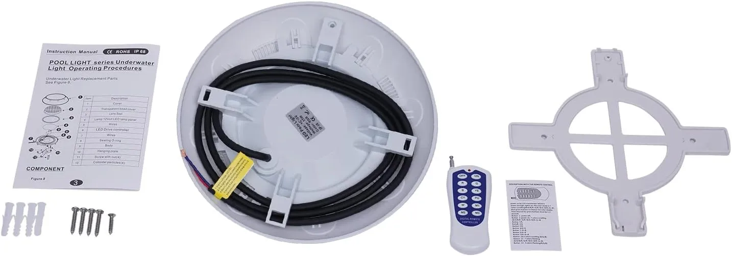 Eapmic 12V 35W Pool Light Underwater Color-Change LED Lights RGB IP68 with Remote