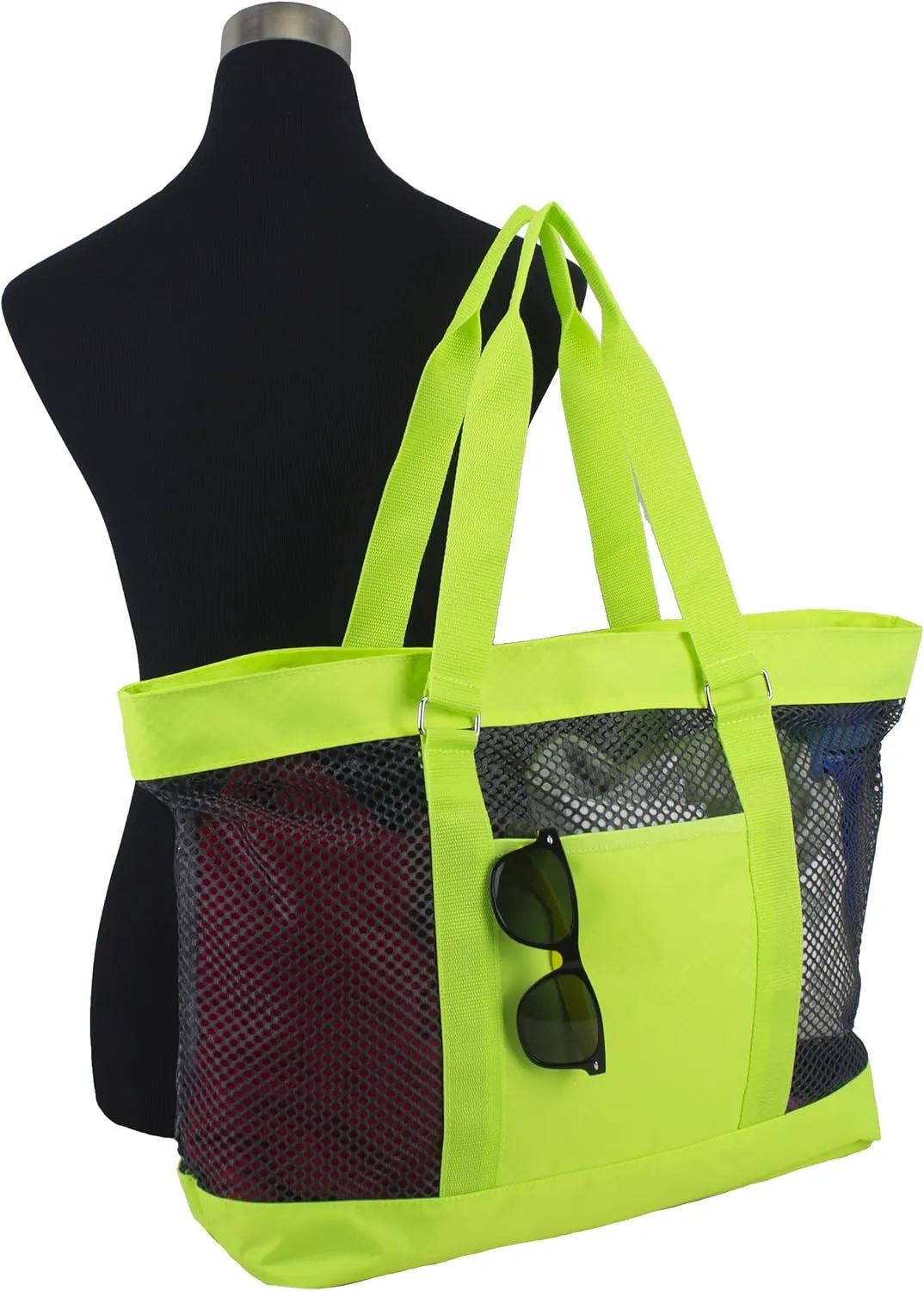 Eastsport Mesh Tote Waterproof Beach Bag for Shopping Vacation Swimming Family Travel Essentials