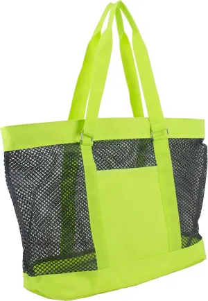 Eastsport Mesh Tote Waterproof Beach Bag for Shopping Vacation Swimming Family Travel Essentials