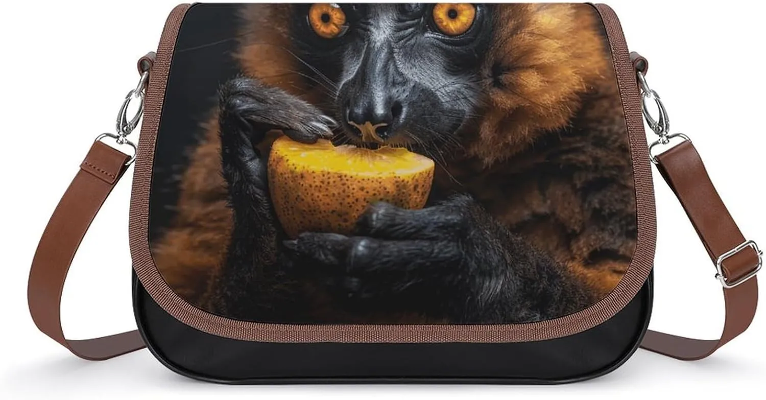 Eat Yellow Fruits Shoulder Bags PU Leather Shoulder Handbag Large Capacity Crossbody Bag for Women