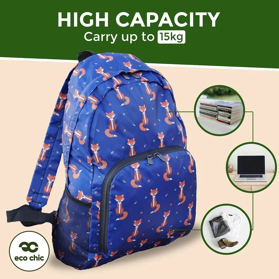 ECO CHIC Hiking Lightweight Packable Backpack - Foldable Daypack for Travel & Hiking & Outdoor Adventures - Waterproof Backpack from Recycled Materials (Cute Sheep Green)